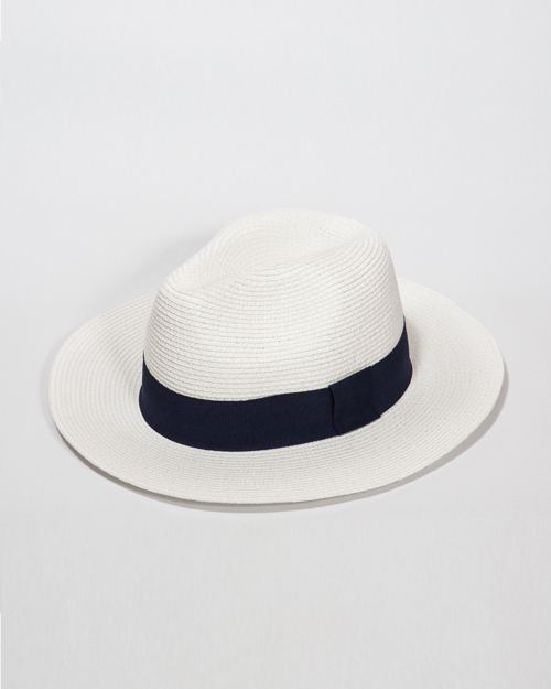 Unisex Paris Panama Hat (White/Navy)