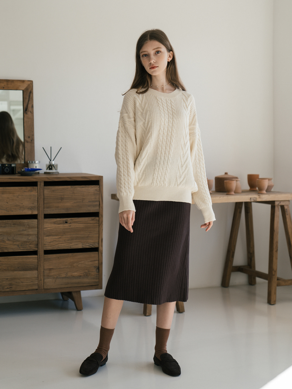 Loue Knit Skirt (2color)